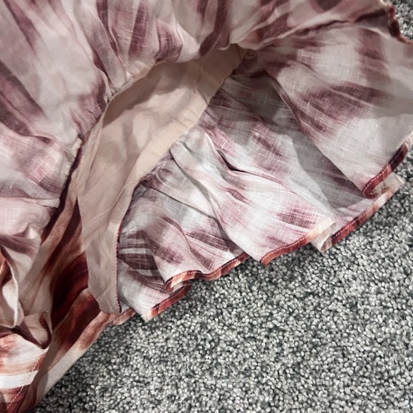 Banana Republic 100% Linen One Shoulder Zebra Brown Cream Mini Dress Size 2P - Picture 11 of 12